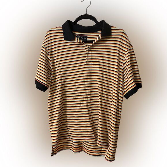 Nwt men’s small fall colors like candy corn Striped Polo - Picture 1 of 2